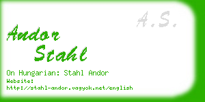 andor stahl business card